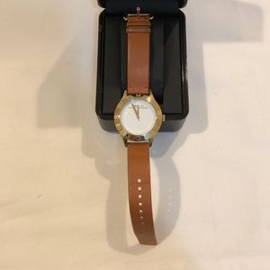 Marc Jacobs Brown Tan Gold Leather Watch